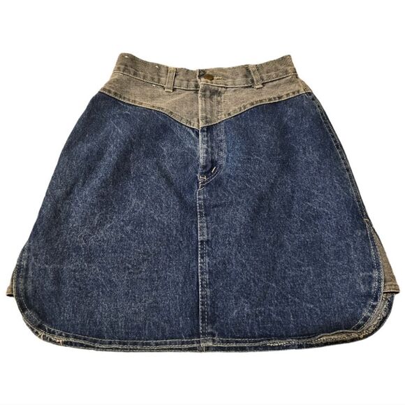 CHIC SUNSET BLUES Vintage Jean Skirt - Size 9 (26" Waist x 18" Length) - Picture 1 of 8